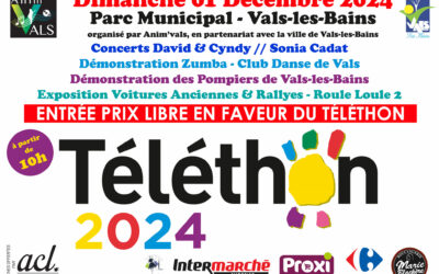 Téléthon 2024 – Dimanche 1er décembre dans le parc à Vals-les-Bains